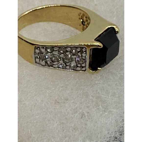 Ring 18K G. E. GOLD ELECTROPLATE American Ring Co A Size 6.5 Onyx Like Stone - Picture 8 of 16